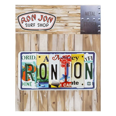 Ron Jon License Plate Metal Sticker