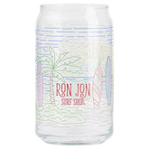 Ron Jon Beach Scene Can Shaped Glass