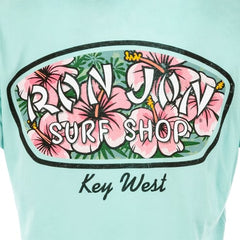 Ron Jon Women's Key West FL Distressed Hibiscus Badge Tee