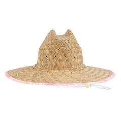 Ron Jon Ocean Mist Pink Coral Straw Lifeguard Hat