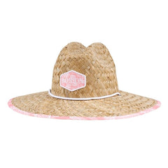 Ron Jon Ocean Mist Pink Coral Straw Lifeguard Hat