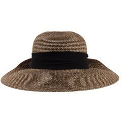 Ron Jon Women's Brown and Black Bow Back Paperbraid Hat