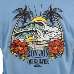 Quiksilver Ron Jon Surf Check Light Blue Heather Tee