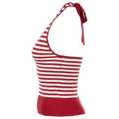 Sofie the Label Women's Red Striped Halter Top