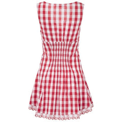 Sofie the Label Women's Red Gingham Lace Mini Dress