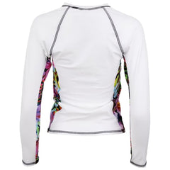 Ron Jon Women's White Hibiscus Long Sleeve Rash Guard