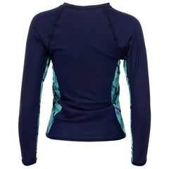 Ron Jon Women's Navy Aqua Long Sleeve Rash Guard