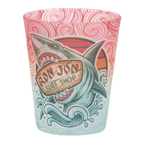 Ron Jon Shark Frosted 1.5 oz Shot Glass