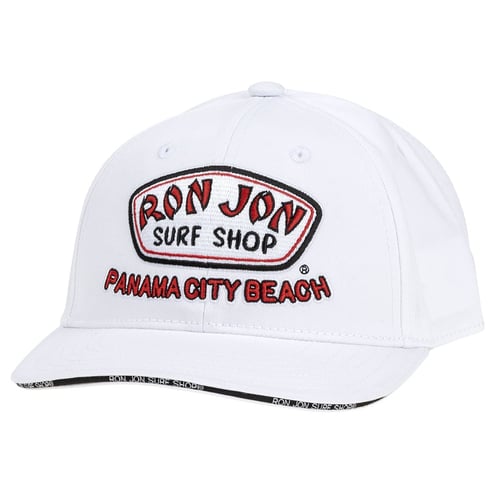 Ron Jon Panama City Beach FL White Full Badge Cap