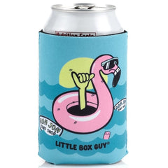 Ron Jon Little Box Guy Flamingo Floatie Can Coolie
