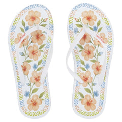 Ron Jon Women's White Zori Floral Sandals