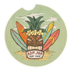 Ron Jon Pineapple Tiki Car Coaster