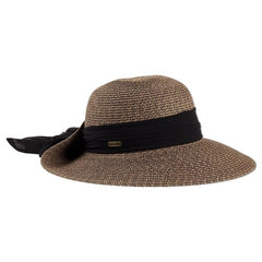 Ron Jon Women's Brown and Black Bow Back Paperbraid Hat