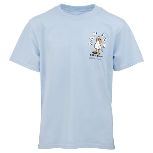 Little Box Guy Ron Jon Kids Ice Blue Gullies Tee