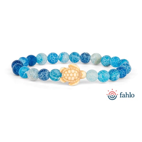 Fahlo® Journey Turtle Aqua Blue Stone Bracelet