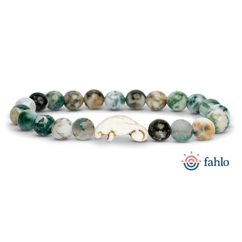 Fahlo® Drift Manatee Sea Grass Green Stone Bracelet